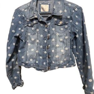 Justice Blue Polka Dot Jean Jacket
